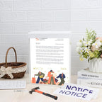 9.1" x 11.6" Outdoor Notice Brochure Holder Waterproof Wall Mount Literature Permit Box with Lid Screws Clear Acrylic Document Holder Fits Letter Size A4 Flyers Booklets Pamphlets (NOTICE WHITE)