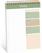 To Do List Notepad - Daily Planner Notepad Undated 52 Sheets Tear Off, 6.5" x 9.8" Checklist Productivity Organizer with Hourly Schedule for Tasks (Dark green)