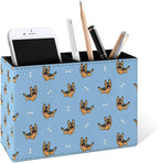 Famame Little German Shepherd Dog Pencil Holder for Desk, Leather Desktop Container Pen Cup Storage Study Table Pen Organizer Makeup Brushes Holder for Office Home