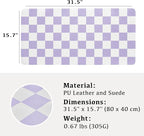 Ohocut Checkered Desk Mat, 31.5" x 15.7" Large Cute Purple Aesthetic Retro Girl Women Accessories, PU Leather Computer Laptop Mat Mouse Keyboard Pad, Desk Writing Makeup Mat for Vanity/Work/Home Decor