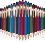 Zonon 38 Pieces Rubberized Ballpoint Pen with Stylus Tip Stylish Metal Pen Capacitive Styli with Soft Rubberized Grip, Black Ink for Most Devices(Classic Colors)