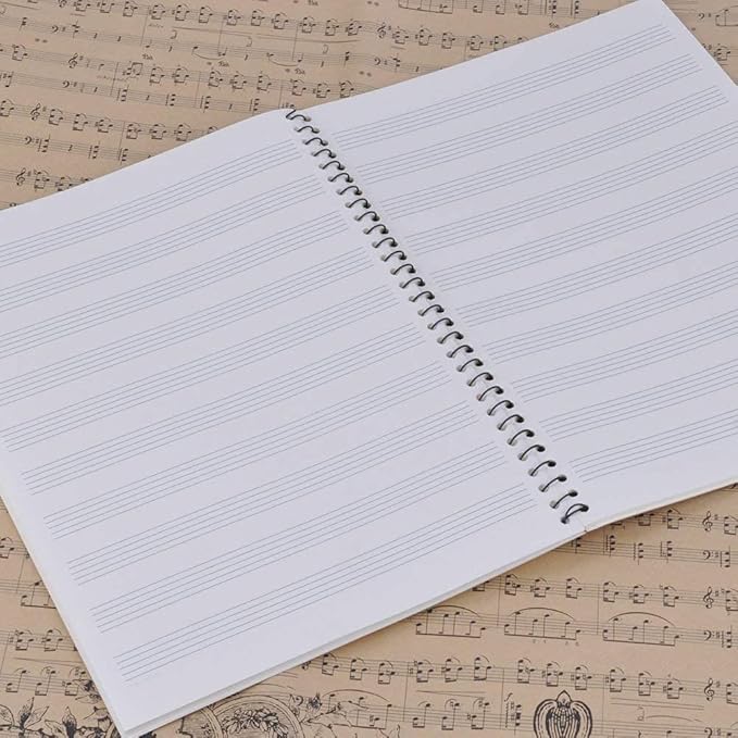 10 Pcs Music Notebook,Music Staff Notebook,50 Sheets/100 Pages Blank Sheet Music Notebook,Music Manuscript Paper,Manuscript Paper Notebook,Spiral NotebookMusic Writing Composition Notebook (10 Pcs Piano Keyboard Black)
