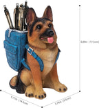 Photour Cute Dog Pen Holder for Desk, Pencil Holder, Creative Desktop Pen Organizer Pencil Cups, Unique Desk Accessories Decor for Home Office School, German Shepherd Gifts for Dog Lovers