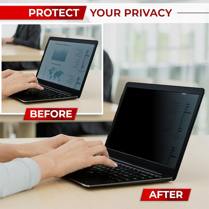 SightPro 17.3 Inch 16:9 Laptop Privacy Screen Filter - Computer Monitor Privacy Shield and Anti-Glare Protector