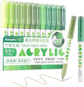 kander Acrylic Gel Pens, 12 Colors Highlighter Acrylic Gel Ink Pens with Bullet Tip,Strong Coverage, Large Ink Capacity, Multi-Purpose Paint Pens for Rock Painting, Crafts, DIY, Art Supplies