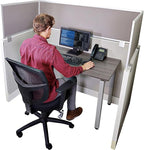 OBEX Acoustical Cubicle Privacy Screen Extender Desk Panel & Office Divider, Add Separation & Block Noise, 18" x 42", Overcast
