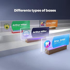 EGD Acrylic Desk Name Plate Personalized with Logo I Custom Office Desk Accessories I Custom Name Plate with Color Options I Cute Office Decor (10 x 3.5 Inch) (2. Acrylic with Logo)