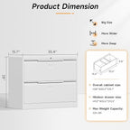Bestoo 2-Drawer Lateral File Cabinet with Lock, Metal Filing Cabinet for Home Office, Lateral Filing Storage Cabinets, Fits File Folders, Letter/Legal/F4/A4 Sizes, Assembly Required (White)