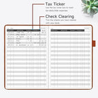 KUMEER Check Register – Elegant Check Registers for Personal Checkbook with Check & Transaction Registers, Hardcover Checkbook Log 5.2x7.6" (Brown)