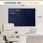 Thick Cork Board Tiles for Wall with Push Pins, Removable 36"x24"x0.47" Bulletin Board Sets, Self-Adhesive Pin Board | Magrowill 6 Packs Felt Panels for Office Home Classroom Dorm