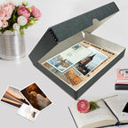 Lineco, 9x12 Gray Clamshell Archival Folio Storage Box, 1.75 Depth, Acid-Free, with Metal Edge, Preserves Picture Longevity, Store Photos Documents