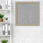 Amanti Art Silver Framed Magnetic Board 28x28 Medium Vision Board for use with Magnets, 100% Metal Sheet to Display Items as Office Decor or for Home Organization in mudroom, Kitchen or Kids Room
