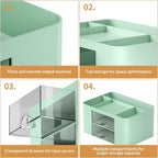 Marbrasse Pen Organizer with 2 Drawer, Multi-Functional Pencil Holder for Desk, Desk Organizers and Accessories with 5 Compartments + Drawer for Office Art Supplies (Green)