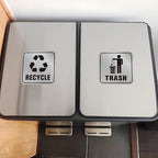 2PCS Recycle Stickers for Trash Bins, Self-Adhesive Waterproof Brushed Silver Trash and Recycling Stickers for Trash Can, Kitchen, Office, Garbage Bin Indoor, Outdoor Use