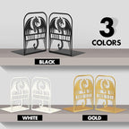 Personalized Name Bookends for Shelves, Unique Dragon Metal Book Ends Decorative, Non-Slip Book Stopper, Metal Fantasy Bookshelf Decor for Home Office Study Room, Customized Gifts Color05
