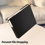 Shutex Extra Capacity Plastic Hanging File Folders,12 Pack Reinforced Hang Folders Letter Size,Accordian Pocket,Heavy Duty 2 Inch Expansion,Hard Hanging Folder Organizer for Office Home,Black