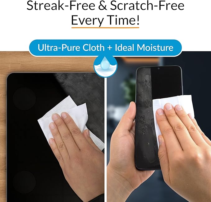 iCloth Large Screen Cleaning Wipes for Electronics, Lint-Free and Streak-Free, Fast-Drying, Removes Dust, Fingerprints, and Smudges (500 Wipes)