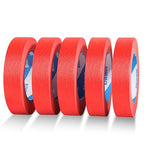 KIWIHUB Red Painters Tape,1” x 60 Yds x 5 Rolls (300 Yards Total) - Medium Adhesive Masking Tape for Painting,Labeling,DIY Crafting,Decoration and School Works