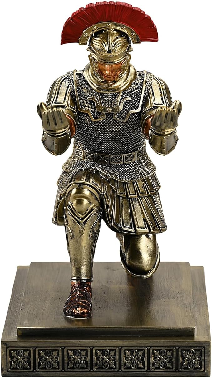HDMbigmi Roman Legion Soldier Knight Pen Holder Pen Stand Desk Organizers and Accessories for Office and Home(Bronze)