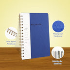 Spiral Notebook-5.75" x 8.125" College Ruled Journal with Inner Pockets and 160 Pages,PU Leather Cover Business Journal, Twin-Wire Binding Notebook Perfect for Office & Home School Supplies 3 pack Yellow ReefBlue NavyBlue
