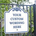 Custom Decorative Sign, Personalized Metal Sign for Business, Driveway, Home, Airbnb, Office Door Plaque, White Background 24x24 Inches, ACM, Fade Resistant, Made in USA by Sigo Signs