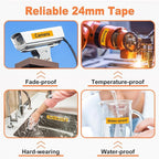 24mm Label Tape Orange Replace for Brother P Touch TZe TZ Tape 24mm 0.94'' TZe-B51 TZB51 Laminated 1 Inch for Ptouch PTD600 PT-P710BT PT- P910BT Label Makers, 4-Pack, Black on Fluorescent Orange