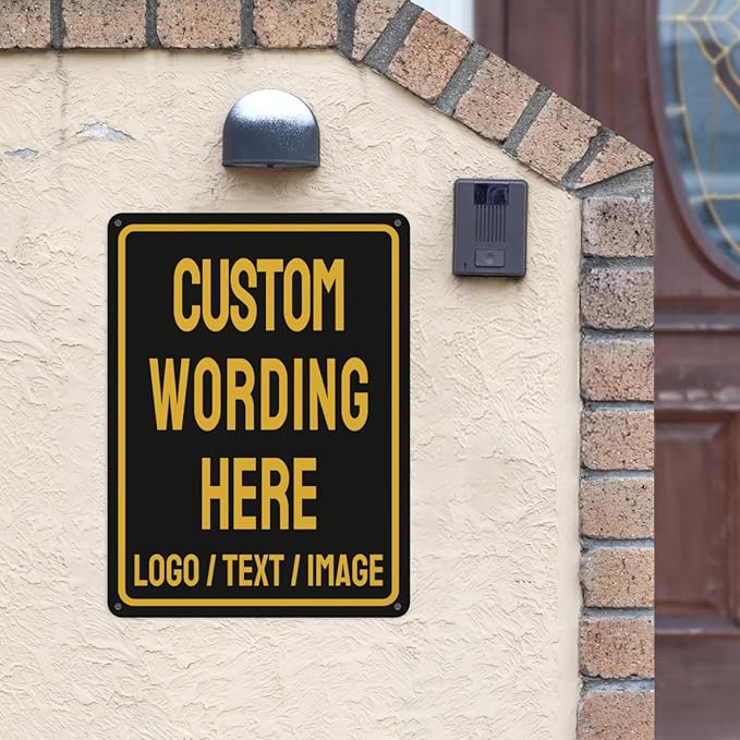 Custom Sign Bulk Personalized Metal Signs For Outdoor Indoor Business Home Store Office Yard Street Lawn Make Your Own Customized Signs With Your Logo Text Photo, 18x12inch