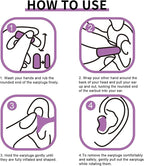 Aoutrow 60 Pairs Soft Foam Ear Plugs, 38dB SNR Slow Rebound Ear Plugs for Sleeping Noise Cancelling, Noise Reduction, Work, Swimming, Shooting, Studying, Purple