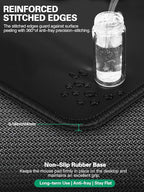 Mouse Pad, Office Desk Mat, Large Gaming Mousepad with Superior Micro-Weave Cloth, XXL Desk Pad with Stitched Edges, Non-Slip Writing Pad for Gamer, Laptop, Work & Home (Black with 20W PD Charger)