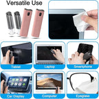 walrfid 4Pcs Car Screen Cleaner, Computer Screen Cleaner Spray and Wipe, Laptop Cleaner Kit for Cleaning iPad, iPhone, Cellphone, Monitor, Macbook Pro, Car Display, Electronic Device Screen, Grey Pink