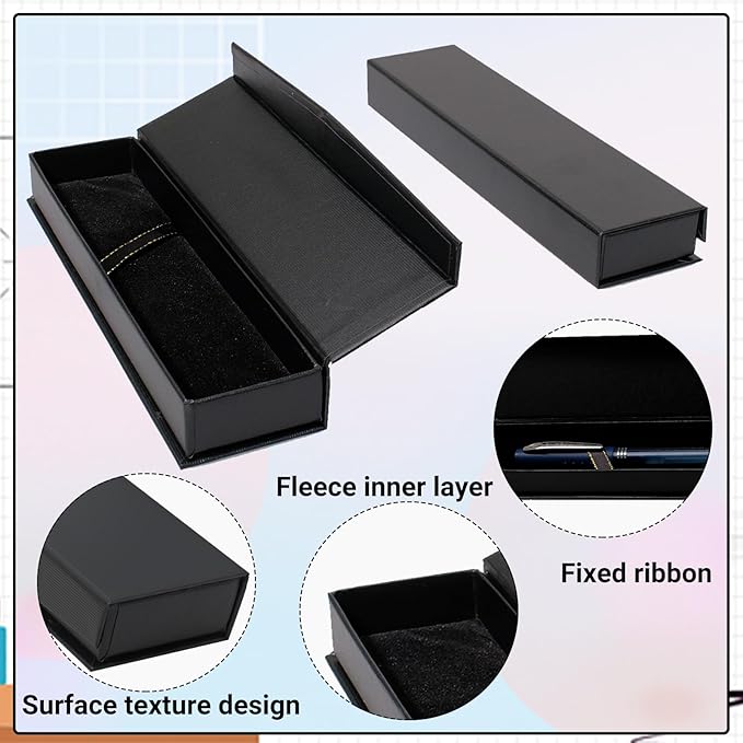 Olutacot 42 Pcs Pen Gift Boxes Empty Black Ballpoint Pen Gift Box with Cushion Pen Jewelry Display Box Empty Present Collection Cases for Birthday Souvenir Business Gifting Office Supplies