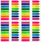 KICNIC Page Markers Colored Sticky Tabs 1600 Pcs, Translucent Arrow Flags for Page Marking, Fluorescent Index Tab Stickers for Notebooks, Small Sticky Notes Flags [8 Colors, 8 Sets]