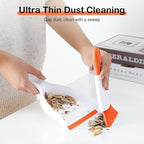 NACENA Mini Dustpan and Brush Set 2 Pack, Small Broom and Dustpan Set Dust Pan and Mini Hand Broom Dustpan and Broom Combo Compact for Home Table Keyboards Sofa Kitchen, Orange