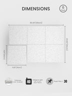 Bumusty Large Felt Bulletin Board 48" x 36" Cork Board Alternative - 6 Pack with 40 Safe Removable Adhesive Tabs, Cork Boards for Walls Cork Board for Home Office Classroom Pin Board (Silvery Gray)