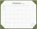 Cabbrix Desk Calendar 2026 with Desktop Mat, Simplified Medium Desk Pad Calendar 15" x 12" January 2026 to June 2027, Desk Blotter Calendar for Home School and Office (Green)