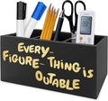 QZQE Everything Is Figureoutable Pen Pencil Holder Organizer for Desk, Inspirational Motivational Wooden Box Signs Decorations for Home Office Desk Tabletop, Inspirational Gifts