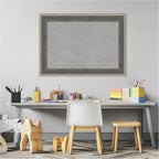 Amanti Art Grey Framed Magnetic Board 21x29 Medium Vision Board for use with Magnets, 100% Metal Sheet to Display Items as Office Decor or for Home Organization in mudroom, Kitchen or Kids Room