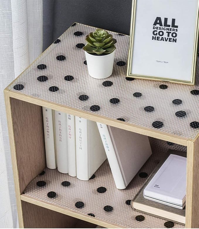 Polka Dot Shelf Liner for Kitchen Cabinets Non-Adhesive Drawer Liner Non-Slip Refrigerator Liner Waterproof Fridge Pad Cupboard Mat