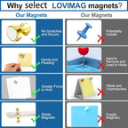 LOVIMAG Fridge Magnets 18Pcs Refrigerator Whiteboard Small Strong Magnet Classroom Kitchen Accessories Decorative Locker Set Decor Must Haves Office Calendar Refrigerador Magnetic Cute Crafts Gold