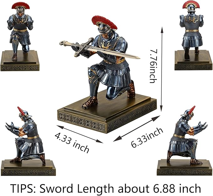 HDMbigmi Roman Legion Soldier Knight Pen Holder Pen Stand Desk Organizers and Accessories for Office and Home(Blue)
