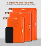 Biuwory Lined Journal Notebook for Women Men,256 Pages A4 Large Hardcover Leather Journals for Writing,Travel,Business,Work,School,College Ruled Notebooks for Note Taking, Diary Notepad 8.6"×11"