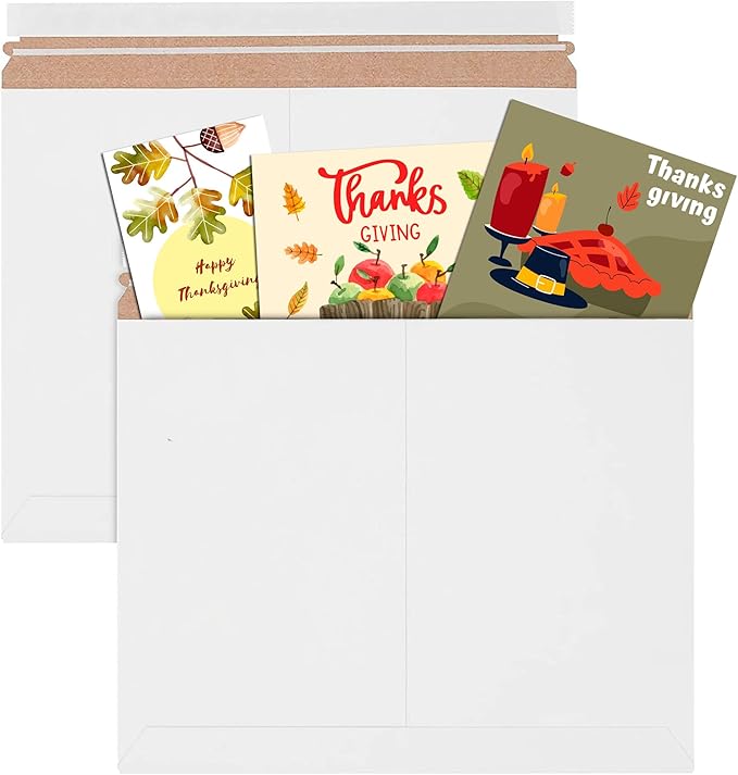 APQ White Rigid Mailers 14 7/8 x 11 7/8 Inches. Pack of 10 Photo Mailer Envelopes. Flat Cardboard Mailers Self-Seal Closure. Sturdy Cardboard Photo Envelope. Recyclable Hard Shipping Envelopes Rigid