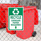 Locmorly Aluminum Sign Recycle Cardboard Paper Magazines Sign, 8x12 Inch, Metal Recycle Signs Decorative for Indoor or Outdoor