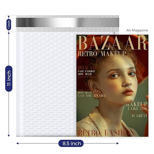 Fuxury Bubble Mailer, 8.5x12 Inch 25 Pack Self-Seal Adhesive Padded Envelopes Usable Size 8.5x11 Inch, Water Resistant Bubble Envelopes for Mailing,Packaging,Small Business,Shipping, White #2