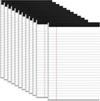 Roneky 12 Pack Note Pads 5x8, Small Legal Pads 5x8 White Writing Paper for Work, Mini Notepads College Ruled Paper with Sturdy Back 25 Lines, Perforated Legal Note Pad 5" x 8", 30 Sheets Per