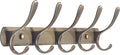 SKOLOO Modern Metal Wall Coat Rack with 5 Hooks, Sturdy Wall Hook Rack for Hanging Jacket, Clothes, Hat, Bronze