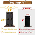 VIVTOB Book Ends, Black Walnut Wooden Bookends for Shelves - Heavy Duty Non-Slip Book Organizers, Upgraded Decorative Bookend Holders for Home, Kitchen, Office, Set of 2, Medium