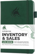Clever Fox Inventory & Sales Log Book for Small Business – Inventory Ledger Book, Inventory Notebook, Order Tracker Book for Purchases, Sales & Reorders – Undated, Hardcover, A5, Dark Green