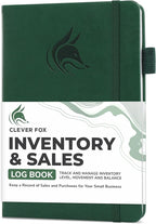 Clever Fox Inventory & Sales Log Book for Small Business – Inventory Ledger Book, Inventory Notebook, Order Tracker Book for Purchases, Sales & Reorders – Undated, Hardcover, A5, Dark Green
