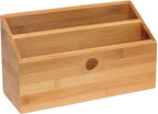 Lipper International 808 Bamboo Wood 2-Slot Office Supply Desk Organizer, 10 3/4" x 4 1/8" x 6"